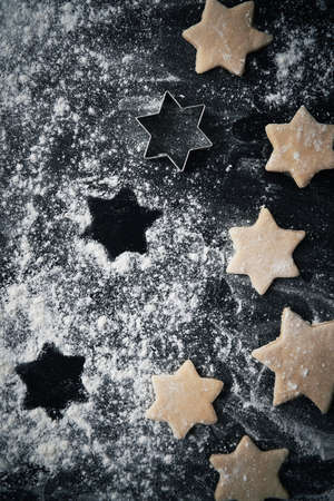 Vertical image of cookies with powdered sugarの写真素材