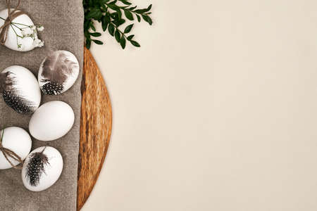 Shot of copy space with easter eggs with natural decorations