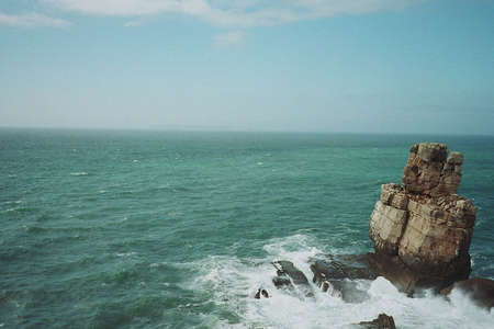 Rock in the oceanの写真素材