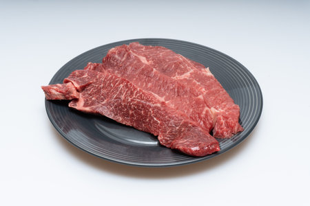 Beef fillets neatly served in a bowlの写真素材