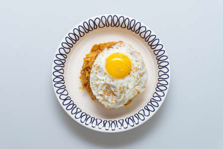 Spicy Kimchi Fried Rice in a Bowlの写真素材