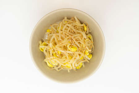 Stir-fried bean sprouts neatly served in a bowlの写真素材