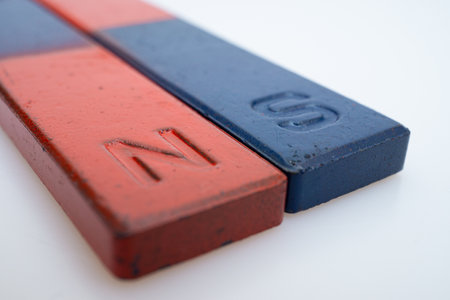 The bar magnet on a white background
