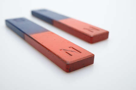 The bar magnet on a white backgroundの写真素材