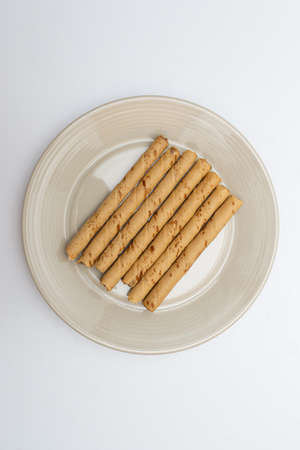 Delicious looking snack bar in a bowlの写真素材