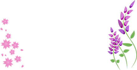 Cherry blossom background with copy space for text. Vector illustration.のイラスト素材