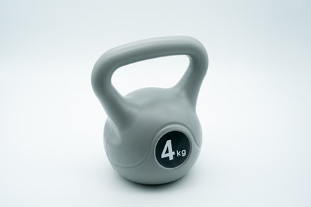 Home gym concept with kettlebells and dumbbellsの写真素材