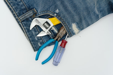 Various work tools and work clothes conceptの写真素材