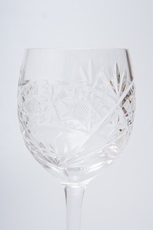 Glasses of various shapes on a white backgroundの写真素材