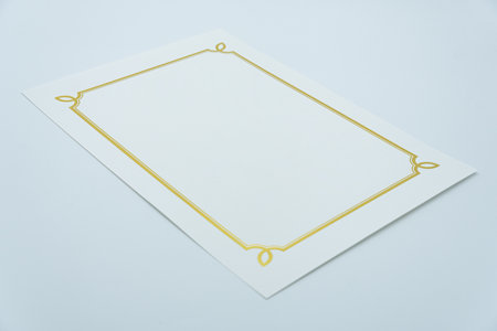 Gold frame on white background. Isolated on a white background.の写真素材