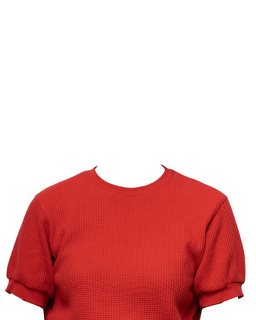 Red t-shirt isolated on a white backgroundの写真素材