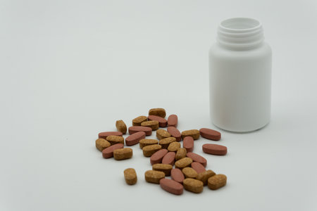 Medical concept using pills and various propsの写真素材