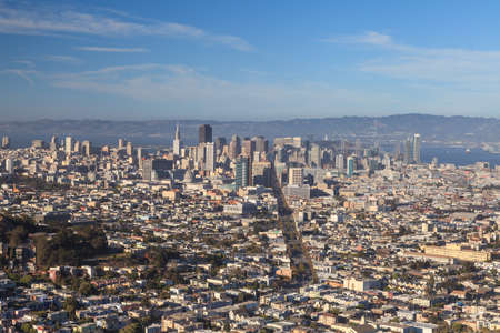 Vista of San Francisco City from the Twin Peaksのeditorial素材