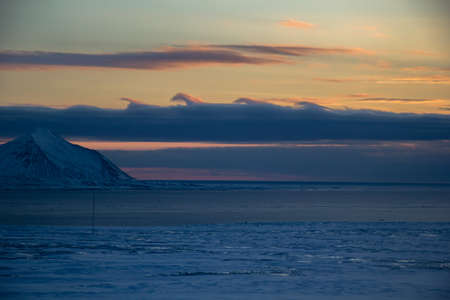 Imazing clouds over the arctic seaの写真素材