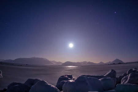 Arctic winter in the south of Spitsbergen