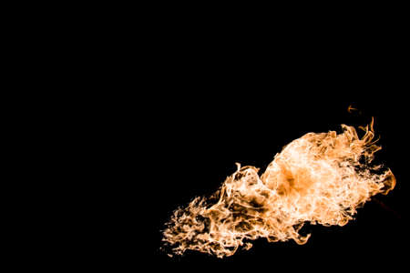 Fire in black backgroundの写真素材