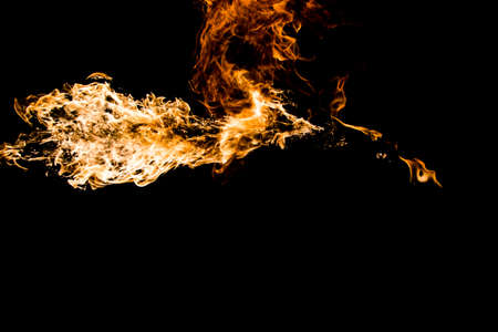 Fire in black backgroundの写真素材