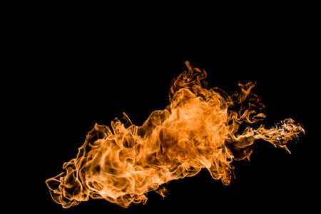 Fire in black backgroundの写真素材