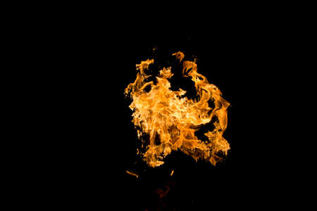Fire in black background