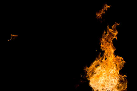 Fire in black background