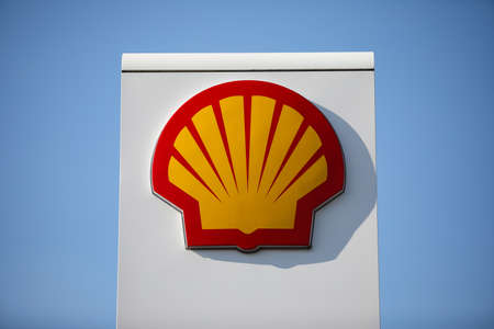 Czestochowa, Poland, Silesia -17 March 2020: SHELL gas station, gas pump, SHELL V- POWER fuel, SHELL FuelSaveのeditorial素材