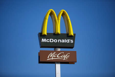 Czestochowa, Poland - 17 March 2020: McDonald's logo. McDonald's is the world's largest chain of hamburger fast food restaurantsのeditorial素材