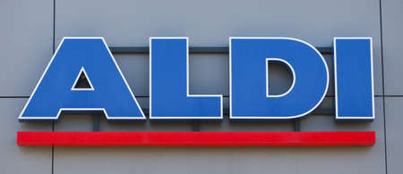 Czestochowa, Poland - 17 March 2020: logo ALDI - delicatessen and supermarket chain stores companyのeditorial素材