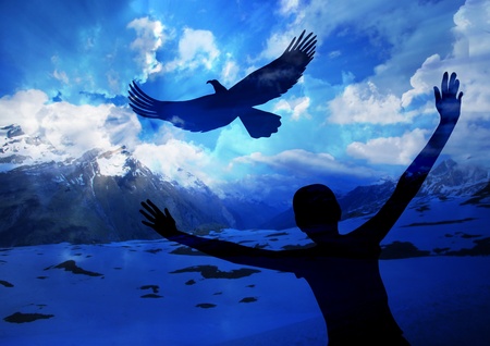 Soaring like an eagleの写真素材