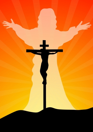 Resurrection of jesus christ vectorのイラスト素材