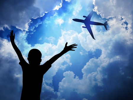  Boy and Aeroplane                          の写真素材