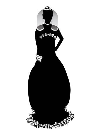 Bride silhouetteのイラスト素材