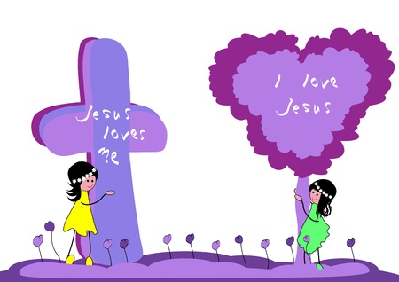 Jesus Loves Meのイラスト素材
