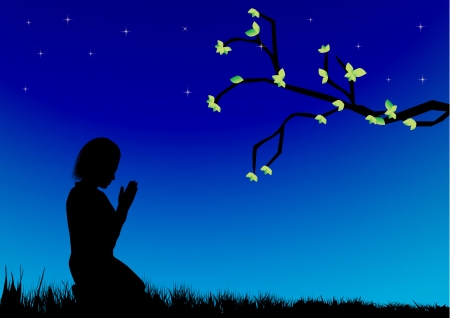 Praying Girlのイラスト素材