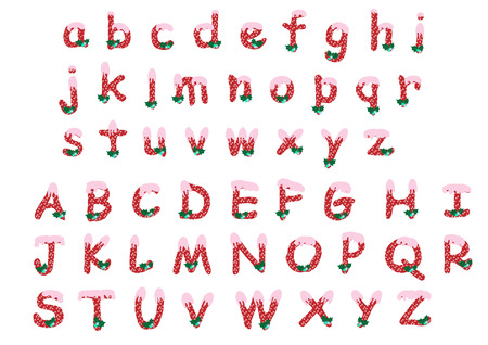 Christmas Alphabet a-z A-Zのイラスト素材