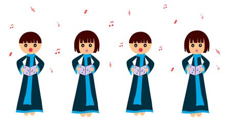 Children singingのイラスト素材