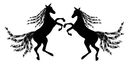 Horse Silhouette - Year of the horseのイラスト素材