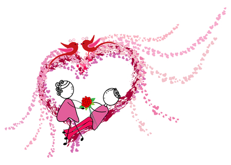 Romantic couple in loveのイラスト素材