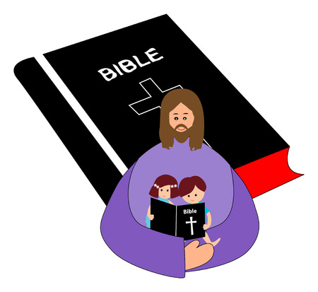 Reading bibleのイラスト素材