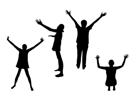 Praise silhouettesのイラスト素材