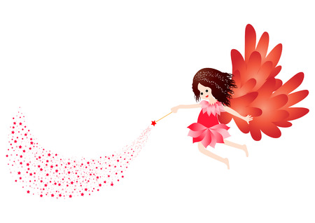Little fairy with starsのイラスト素材