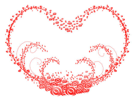 Illustration of red heart isolated on white backgroundのイラスト素材