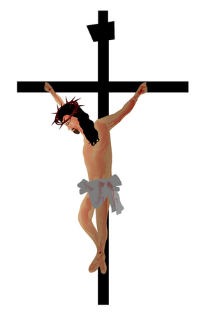 Jesus hanging on the cross - Crucifixionのイラスト素材