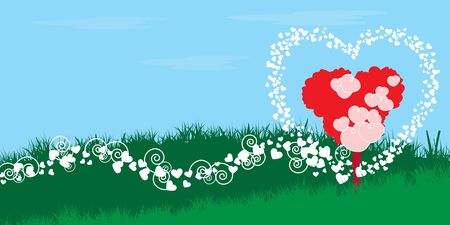 Vector illustration of heart tree love conceptのイラスト素材