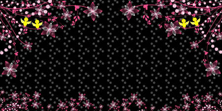 Floral background with a bird and space for your textのイラスト素材