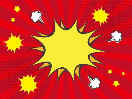 Comic book explosion background. Pop art retro style. Vector illustrationのイラスト素材