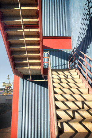 Red and blue staircaseのeditorial素材