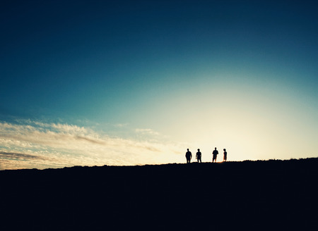 Sunset silhouettesの写真素材