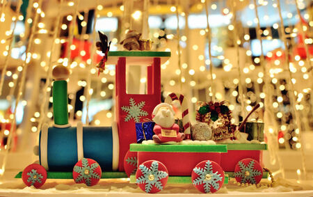 Christmas train decorationの写真素材