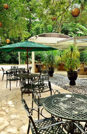 Luxury Outdoor cafeのeditorial素材