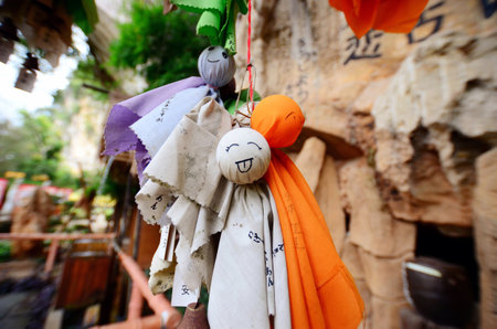 Ipoh,Malaysia - December 27, 2011  Weather wish dolls in japanese village located at Kwan Yin Tong cave temple,Ipoh Perakのeditorial素材